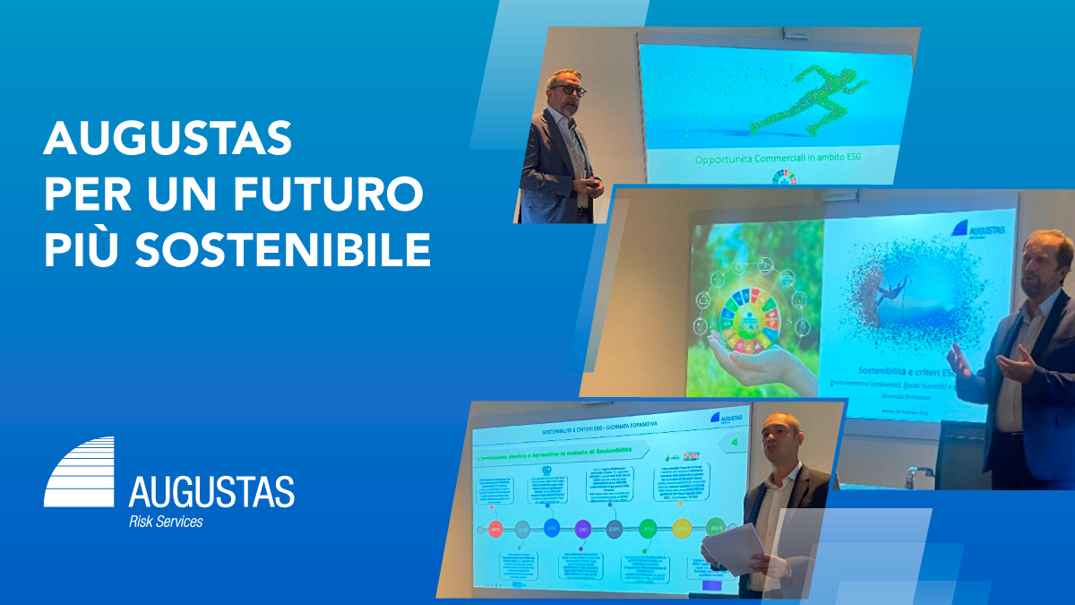 La giornata di formazione interna di PCA per presentare strategie e servizi di Risk Management per la sostenibilità in base ai criteri ESG,Augustas Risk Services